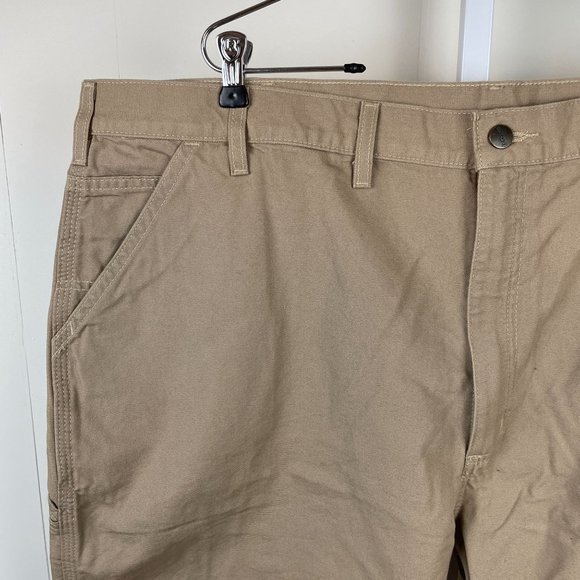 Carhartt Carpenter Work Utility Shorts Tan Canvas Mens Size 46 - Picture 3 of 6
